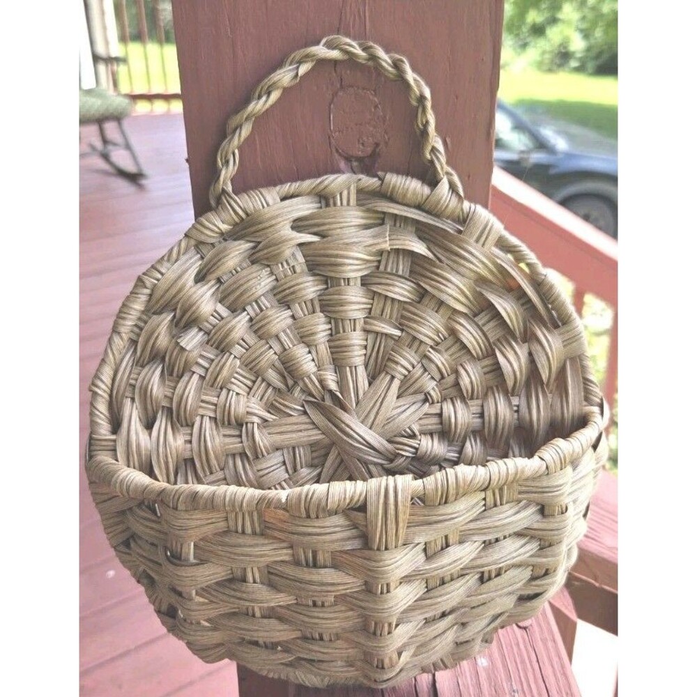 Vintage Wall Hanging Basket Boho Vines Fruit - Picture 2 of 11